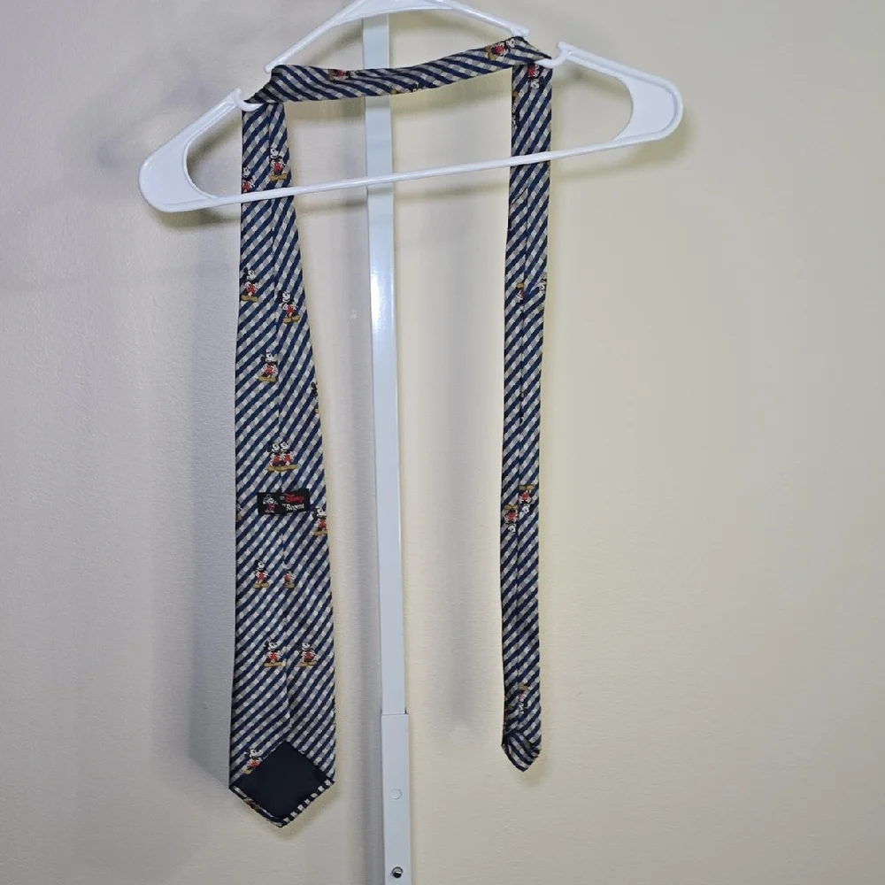 Disney Blue and‎ Cream Striped Mickey Mouse Tie